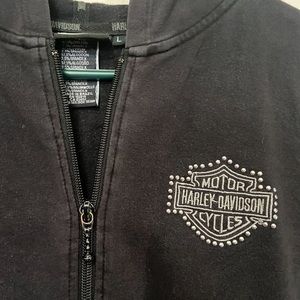 Harley Davidson rhinestone sweatshirt. Size large but fits like small/medium.